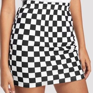 Skin tight checkered skirt